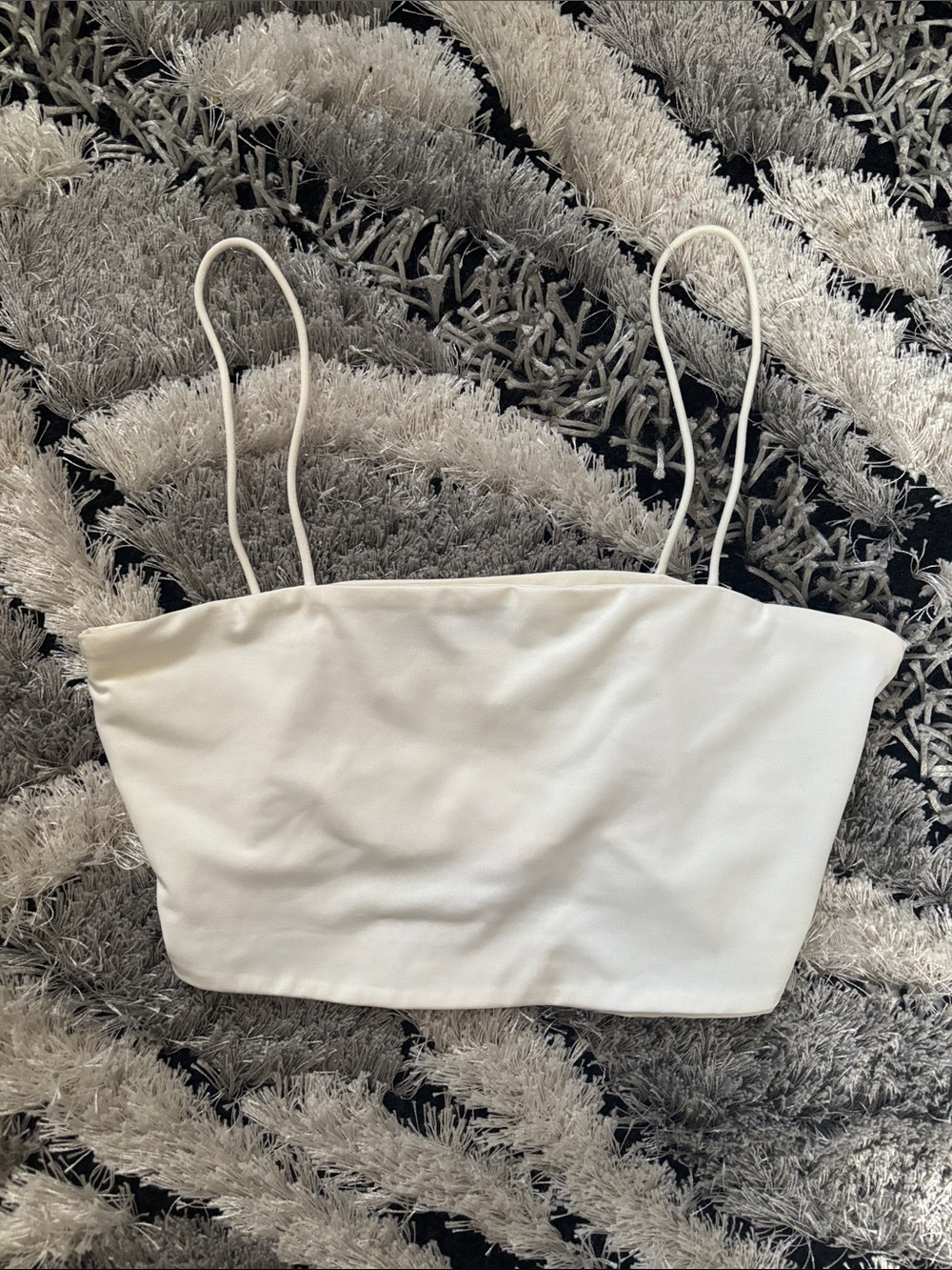 White Spaghetti Strap Crop Top🤍